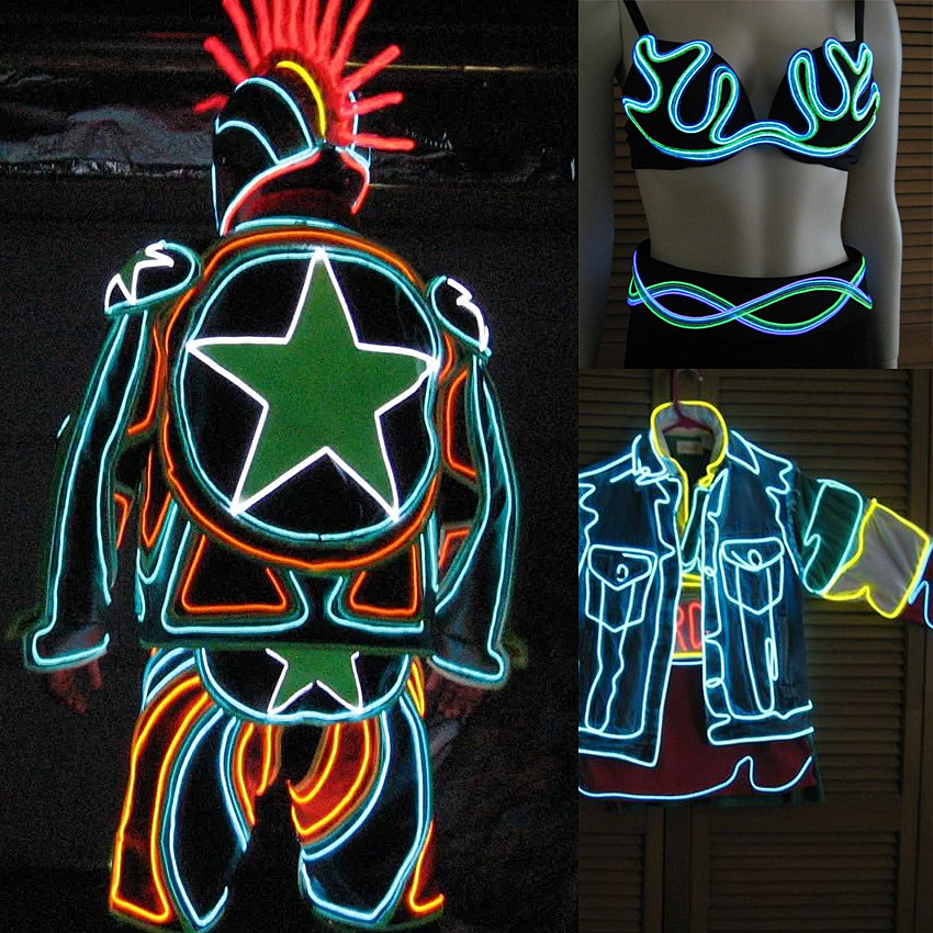 Svítící elektrický kabel - drát, 100cm, barva růžová 12V