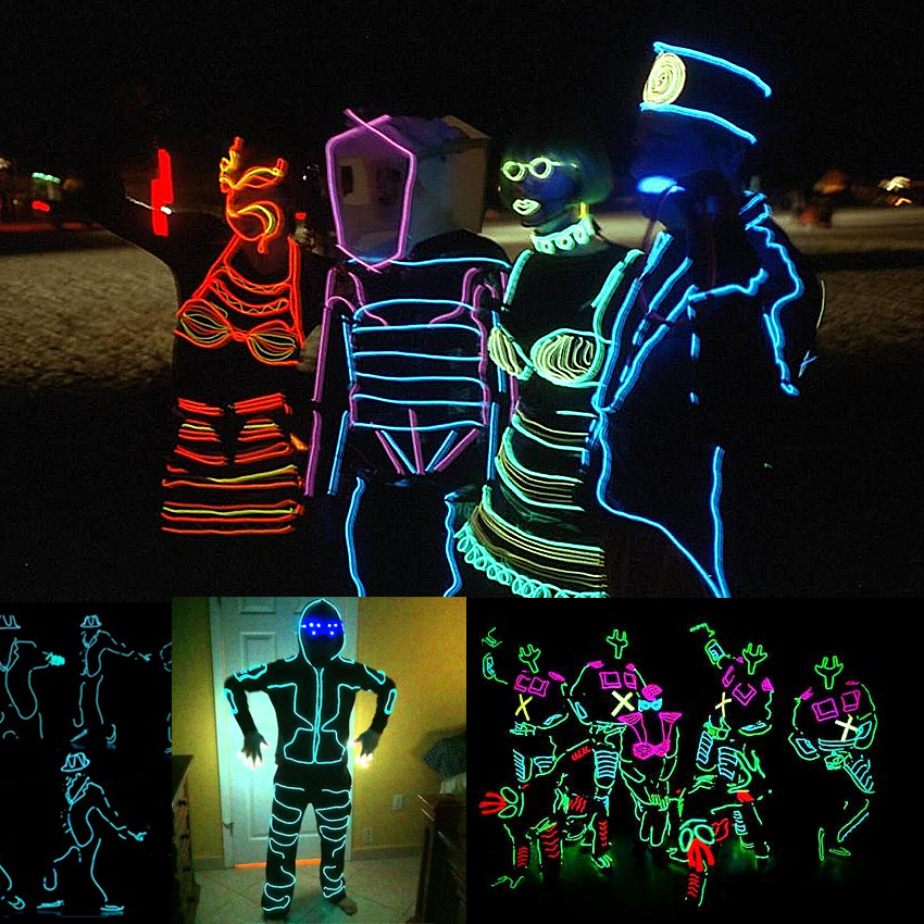 Svítící elektrický kabel - drát, 3m, barva růžová  12V