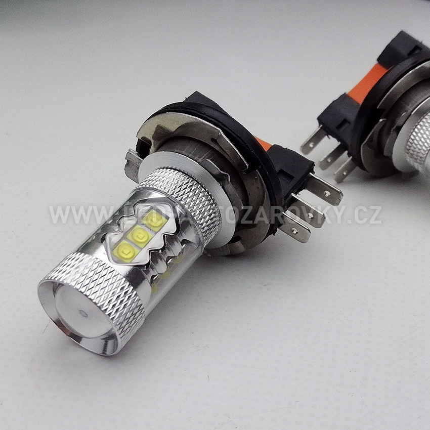 AKCE: LED žárovka H15 12V 16smd 50W 6000K - VW, AUDI, BMW, Škoda, 1ks