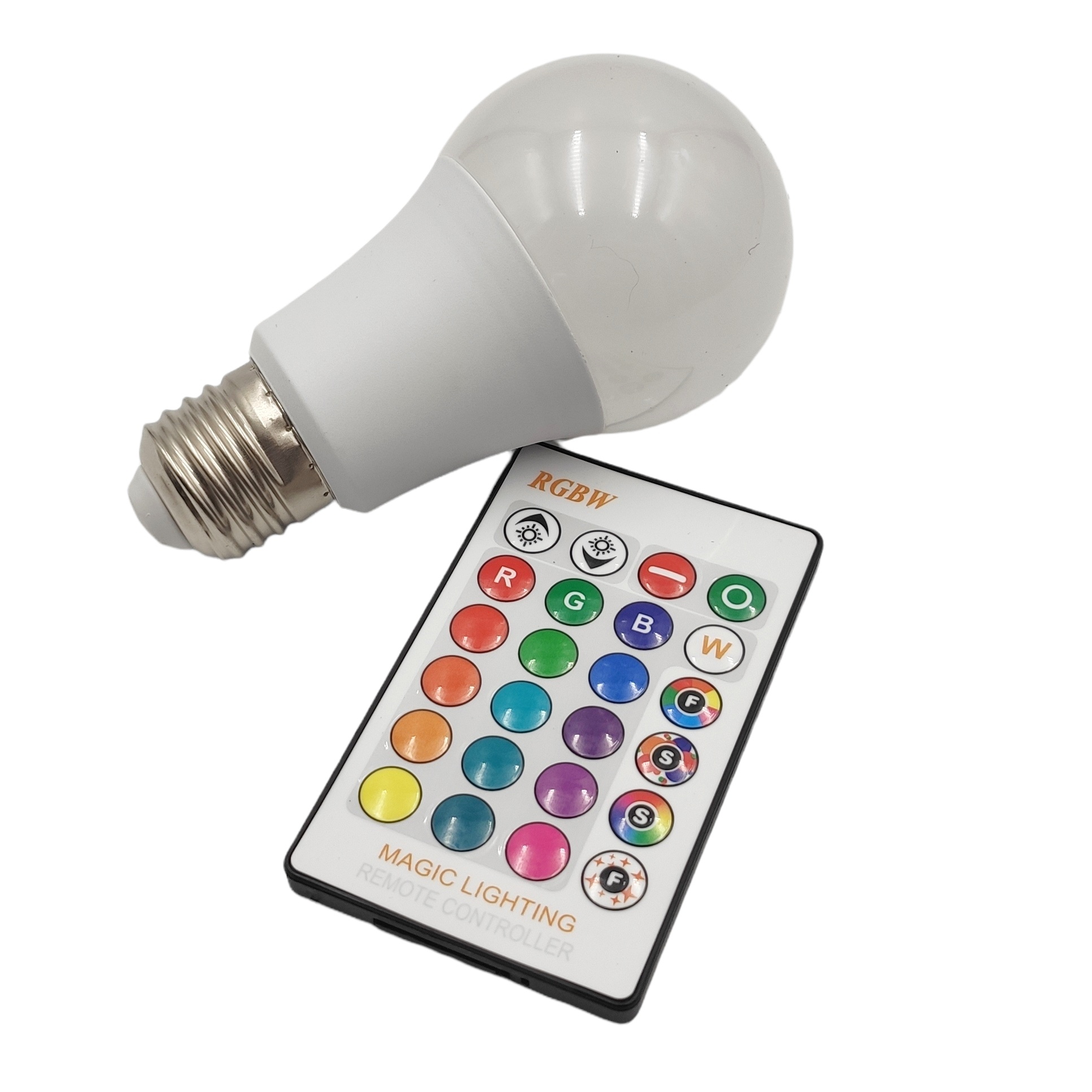 LED RGB žárovka E27 7W 2v1 s dálkovým ovladačem