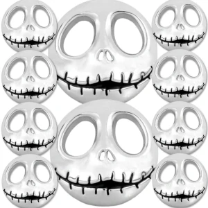 Sada 10ks samolepka 3D Pumpkin - Skull, barva chrom - vhodná na auto, motorku, na nábytek, na sešit
