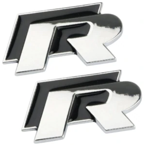 2x Samolepka 3D R-LINE (kratší), barva černá/chrom