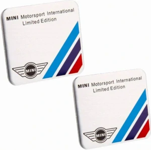2x Samolepka 3D MINI Motorsport International Limited Edition, barva modrá/fialová/červená