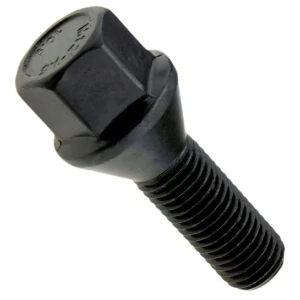 Kolový šroub M12x1,5x30mm, dosedací plocha kužel, klíč 17, černý pozink, BIMECC