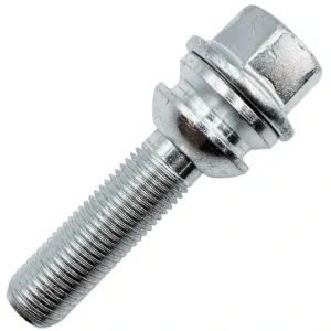 Kolový šroub M14x1,5x37mm, dosedací plocha koule R14 pohyblivá, klíč 19, pozink stříbrný