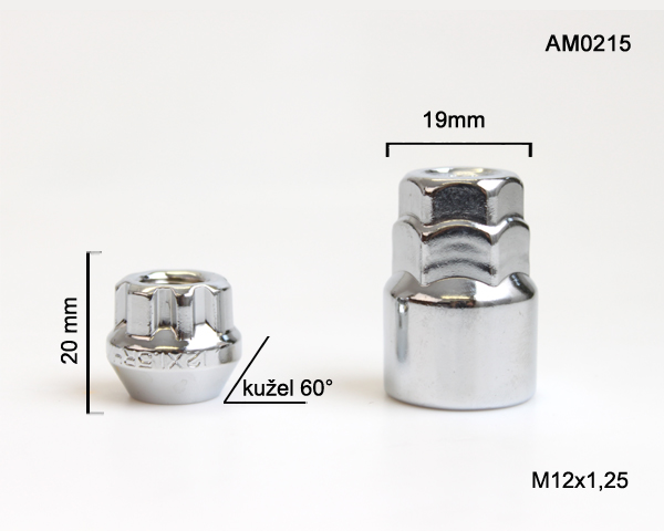 Zajišťovací matice M-BLOCKY M12x1,25mm, otevřená, kužel, klíč 19/21