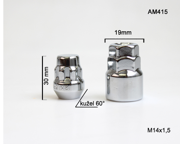 Zajišťovací matice M-BLOCKY M14x1,50mm, zavřená, kužel, klíč 19/21