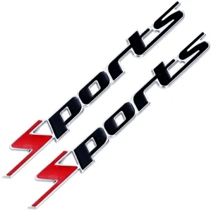 2x Samolepka 3D Sports, barva chrom