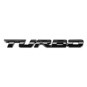 Samolepka 3D TURBO, barva chrom/černá