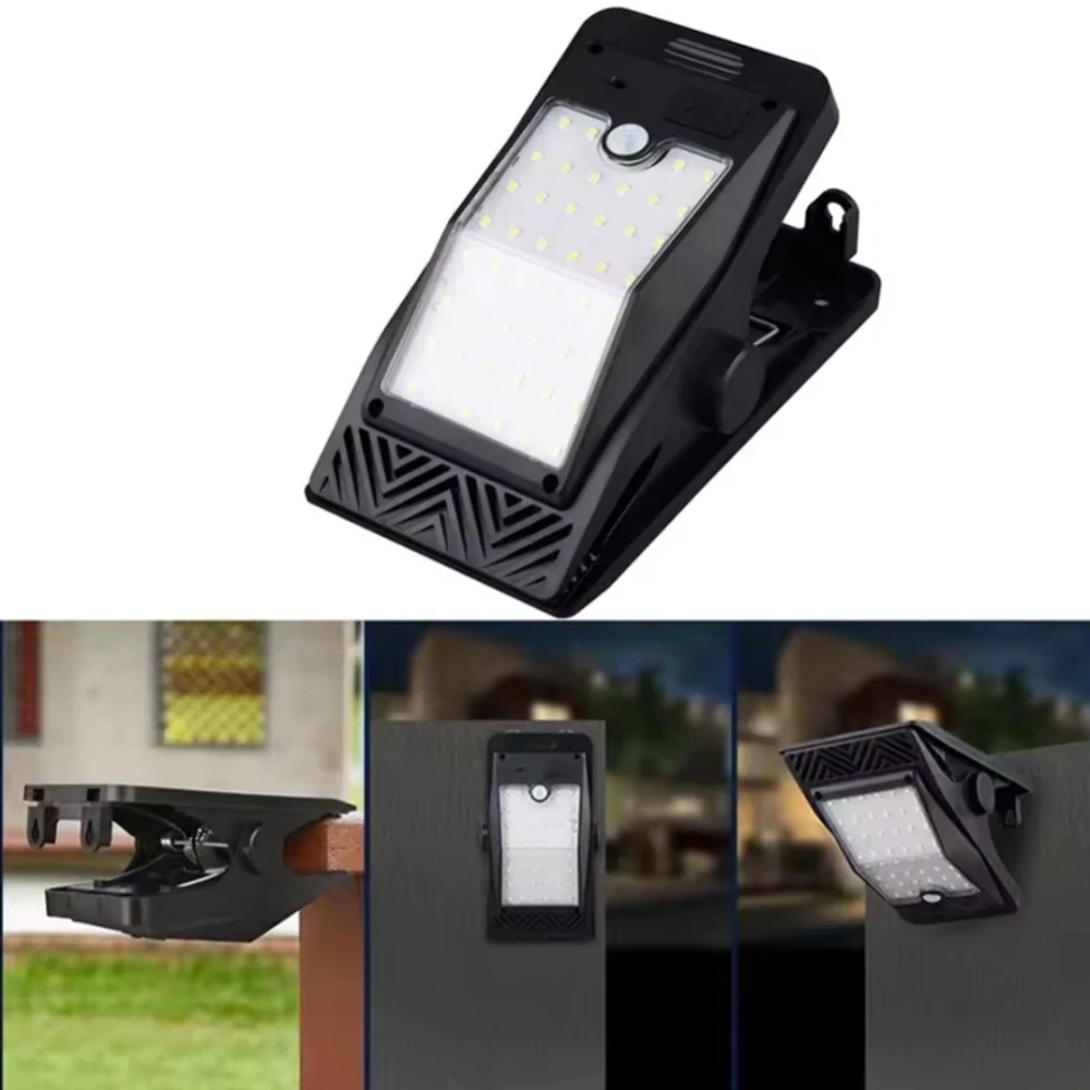 Solární světlo s klipem a detektorem pohybu a soumraku 46 LED 120°