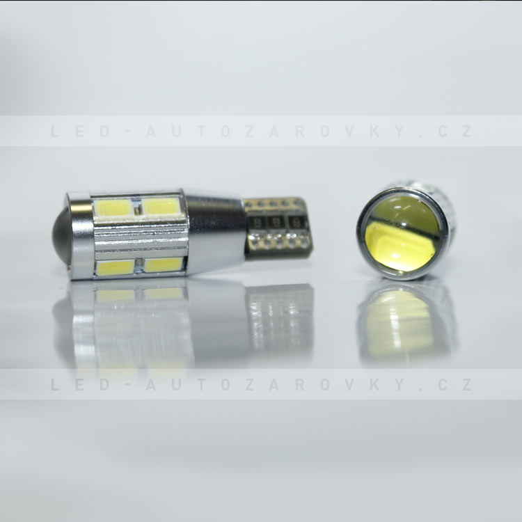 Parkovací světlo T10 (W5W) - 10xSMD, CANBUS, bezpaticové, bílé 1ks
