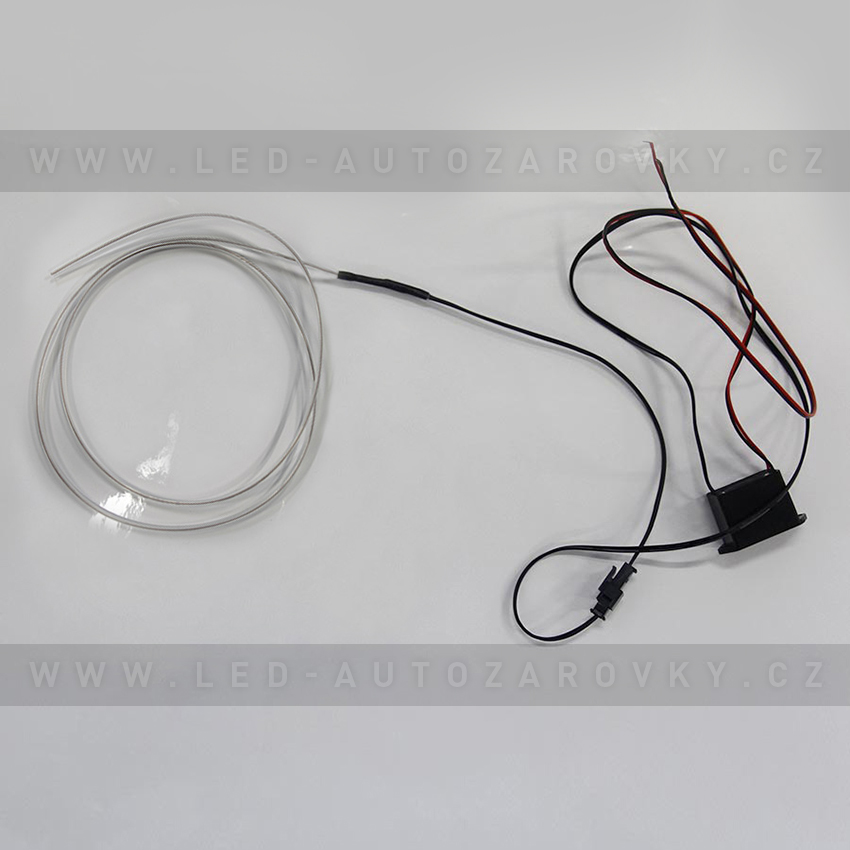 Svítící elektrický drát - kabel, 2m, barva modrá-ice, 12V