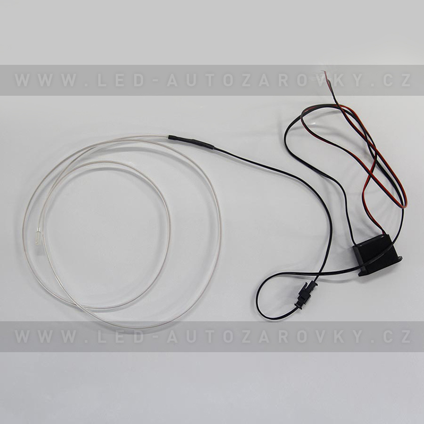 Svítící elektrický drát - kabel, 2m, barva bílá, 12V