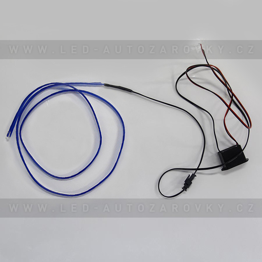 Svítící elektrický drát - kabel, 2m, barva modrá, 12V
