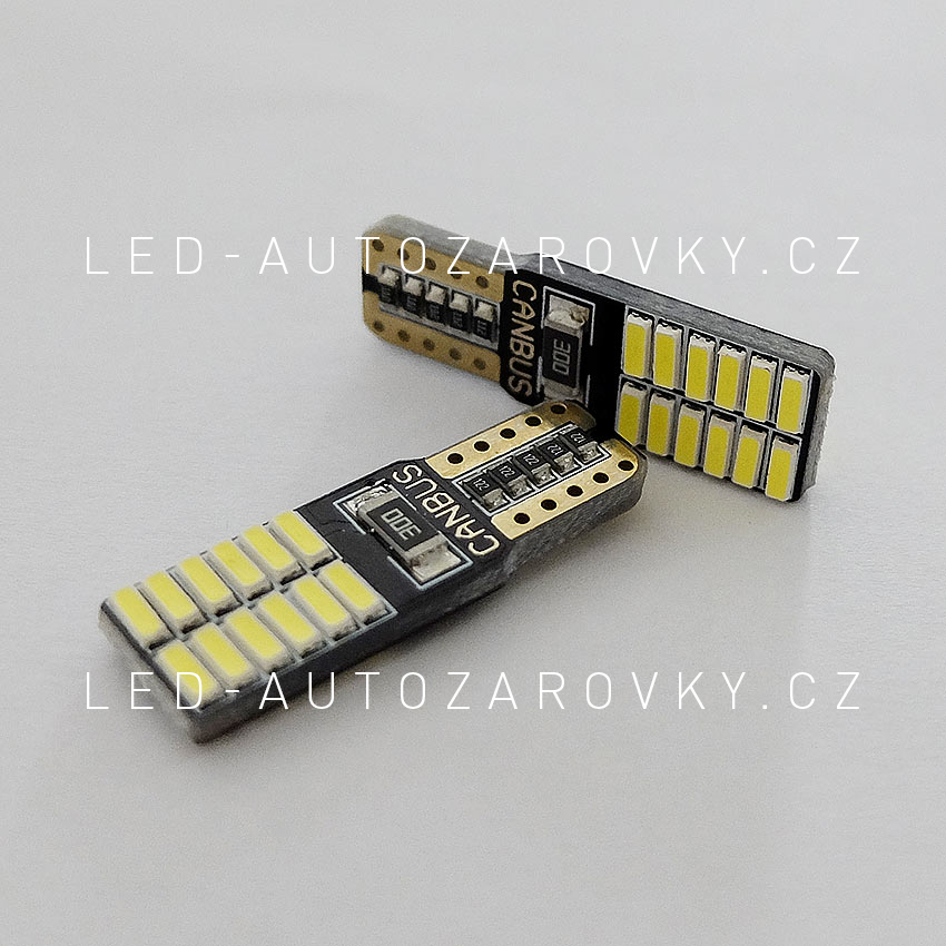 CAN-BUS bílá parkovací žárovka T10 (W5W) - plochá - 24xSMD, 1ks