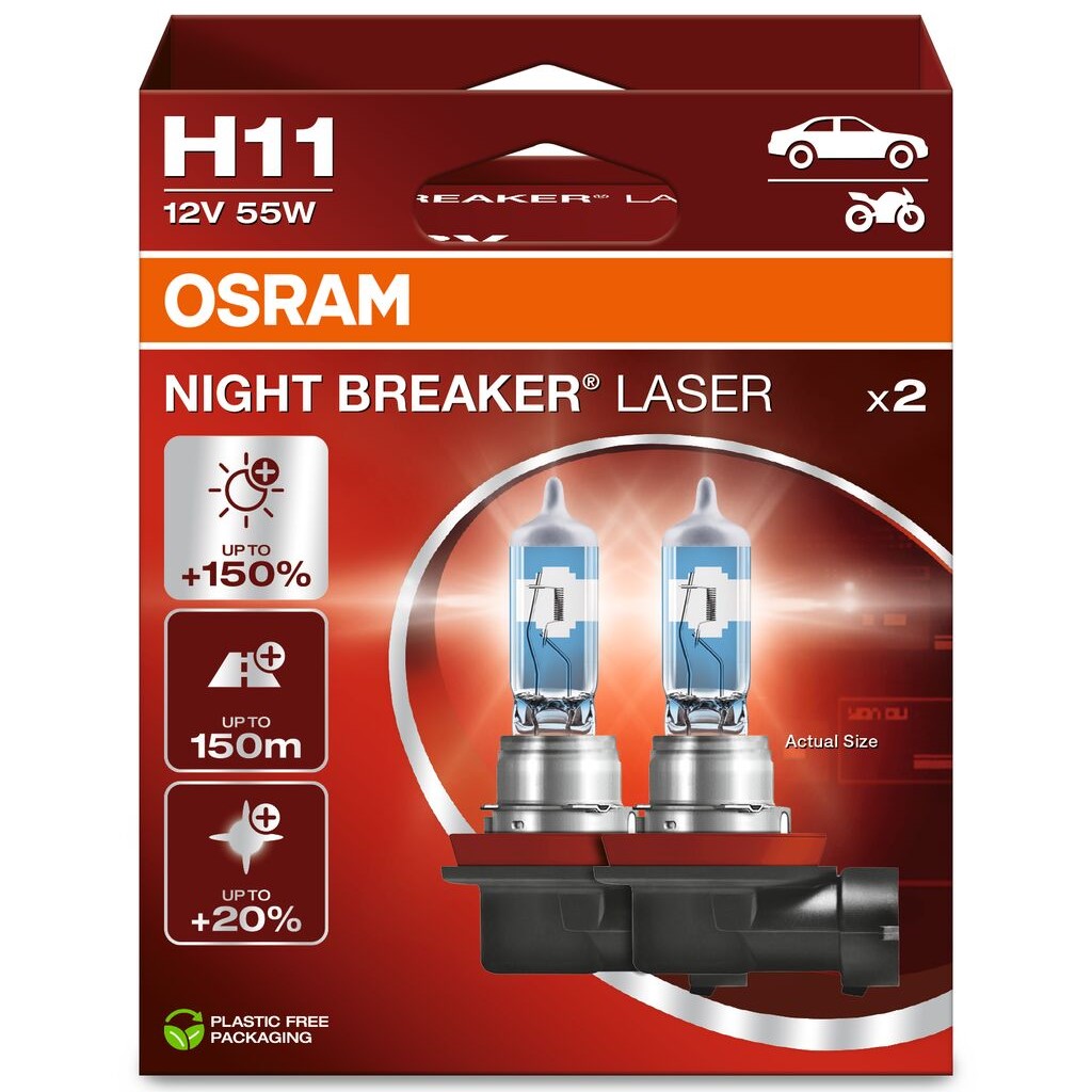 Osram H11 Night Breaker Laser +150% PGJ19-2 12V 55W 2ks 64211NL