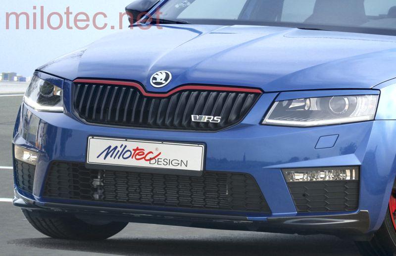 Díly předního nárazníku, černý lesklý "klavírlak" - Škoda Octavia III. RS