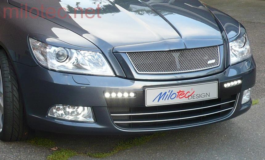 Lišty předního nárazníku, nerez - Škoda Octavia II. Facelift