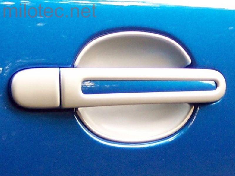 Kryty pod kliky malé, ABS stříbrný matný, 4ks - Škoda Fabia II.