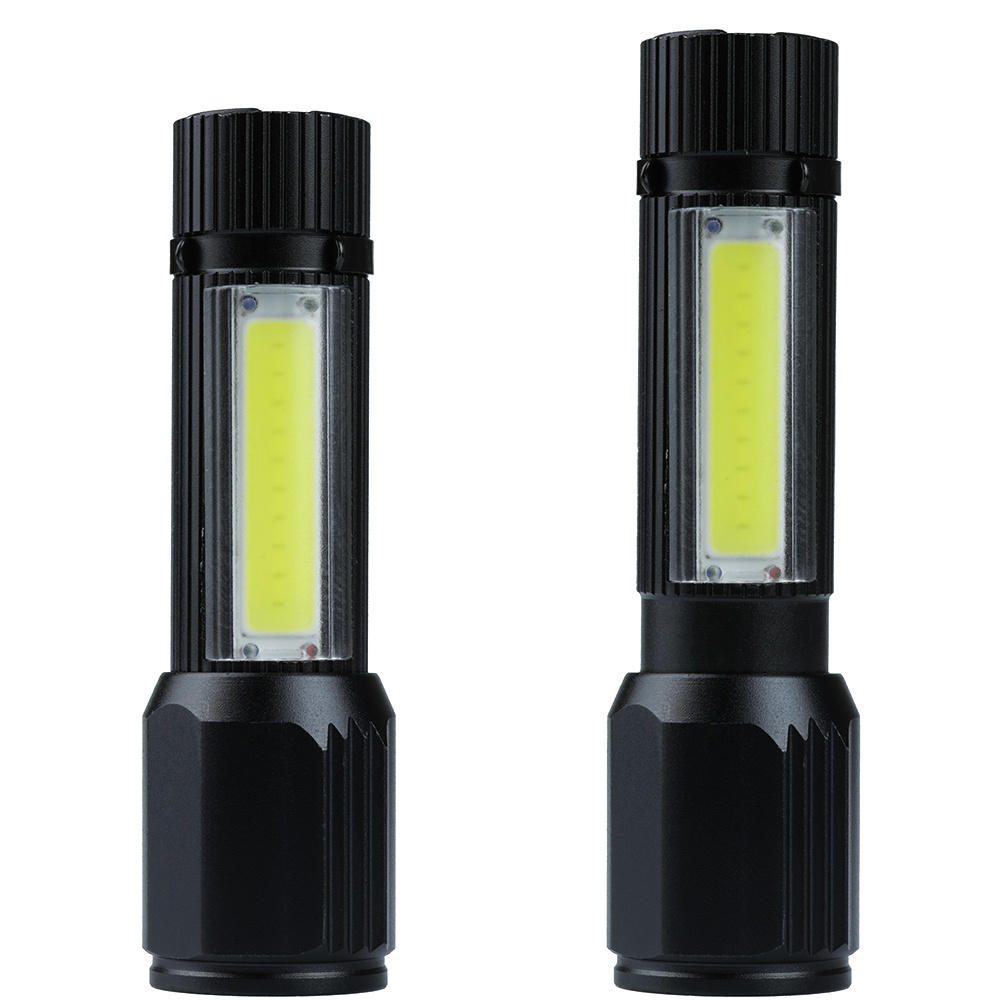 Malá XPE Q5 CREE + COB LED svítilna - baterka s vestavěnou nabíjecí baterií, 800lm + pouzdro
