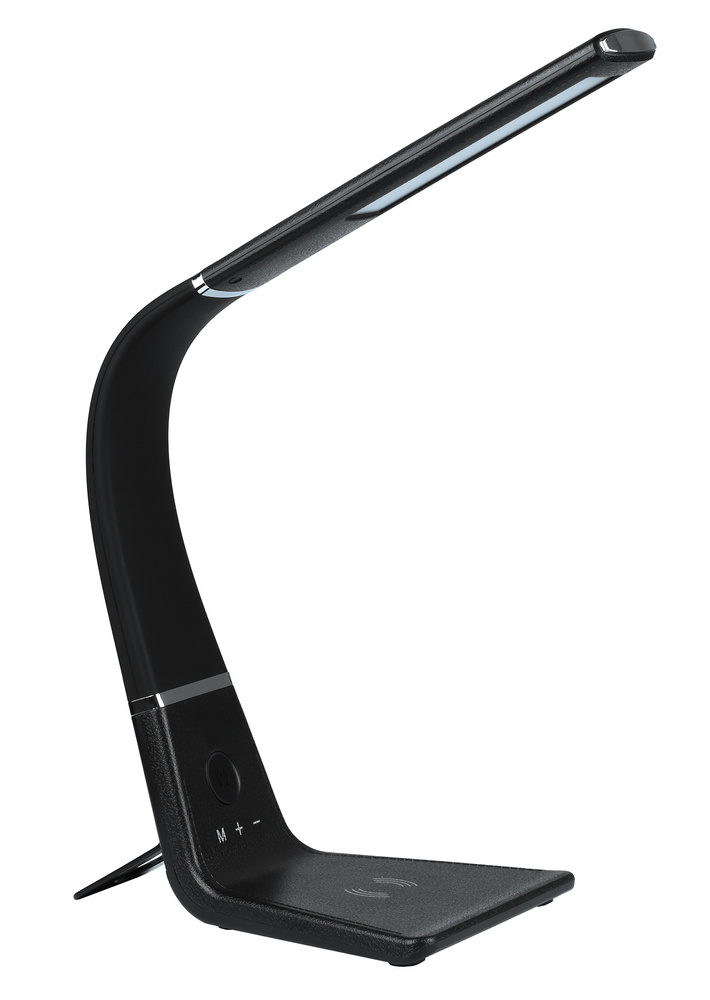 Stolní LED lampa s Qi indukční nabíječkou, pružné rameno, přídavný USB port