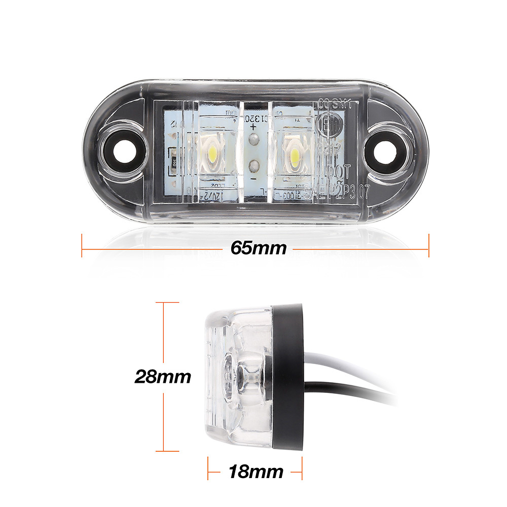 2x LED poziční obrysové světlo 12/24V 2SMD, bílé