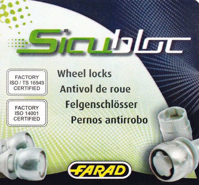 Zajišťovací šrouby SICUBLOC M14x1,25x28mm, kužel, klíč 17