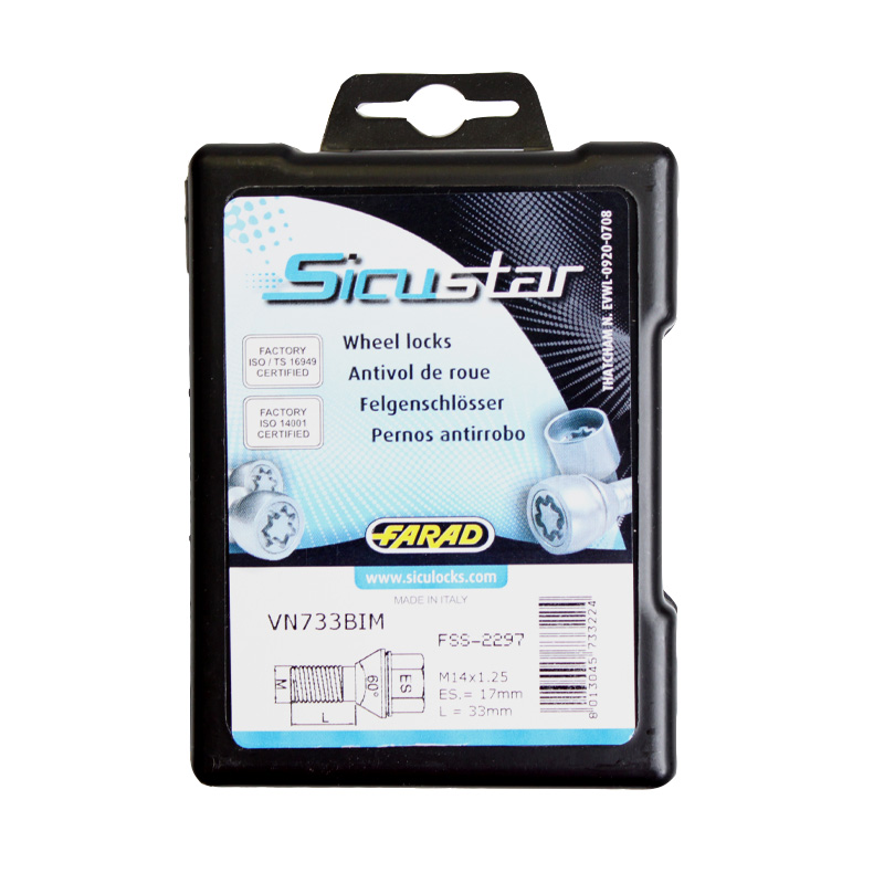 Zajišťovací šrouby SICUSTAR M14 x 1,25x33mm, kužel (pro změnu rozteče), klíč 17