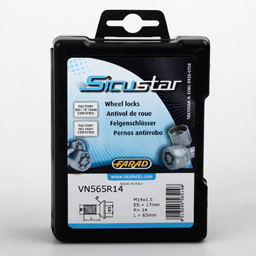 Zajišťovací šrouby SICUSTAR M14x1,5x65mm, koule, klíč 17