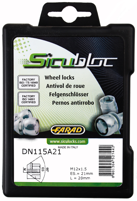 Zajišťovací matice SICUBLOC M12x1,50mm, kužel, otevřená, klíč 21