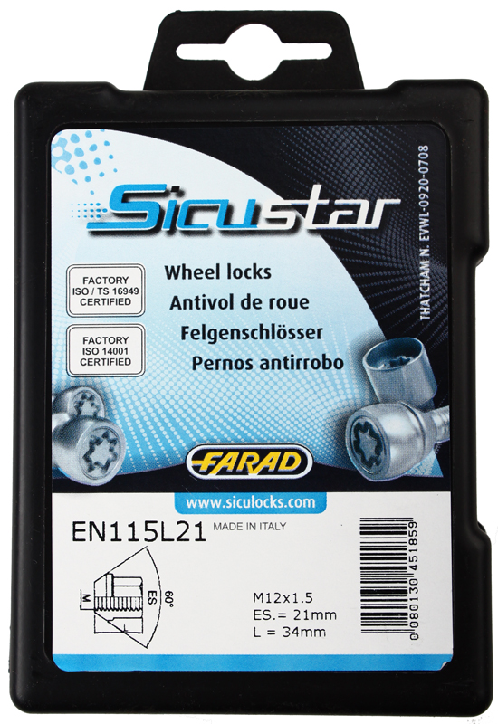 Zajišťovací matice SICUSTAR M12x1,5mm kužel, zavřená, klíč 21
