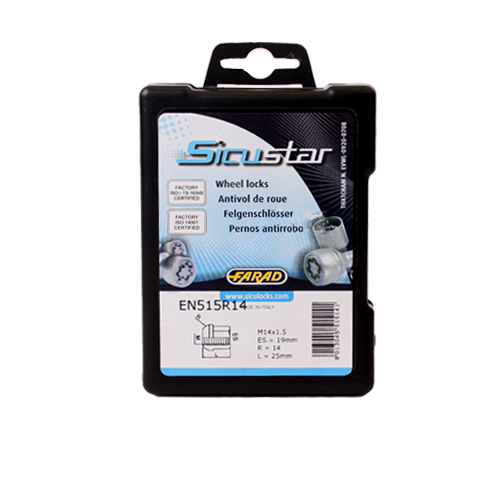 Zajišťovací matice SICUSTAR M14x1,5mm, kulová R14, zavřená, klíč 19