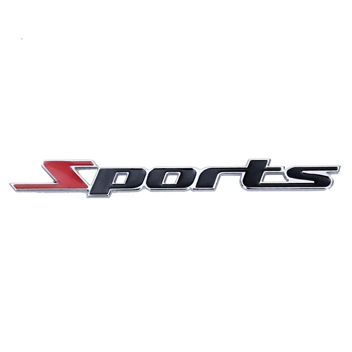 2x Samolepka 3D Sports, barva chrom