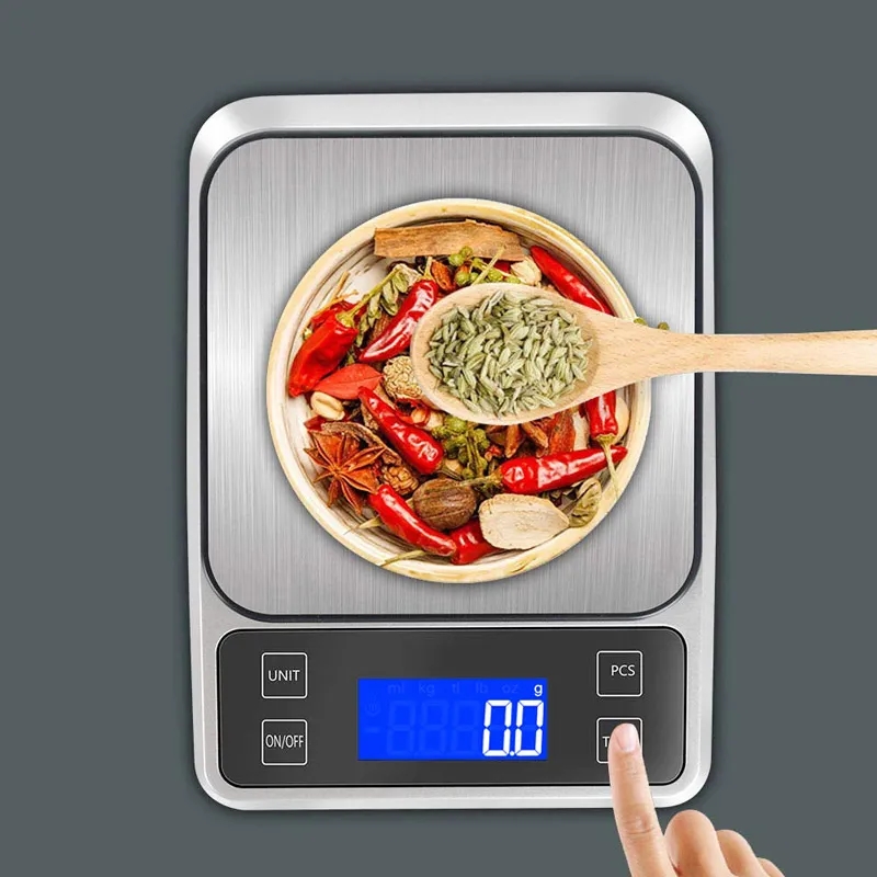 Kuchyňská digitální váha, do 10kg/1g, stříbrná