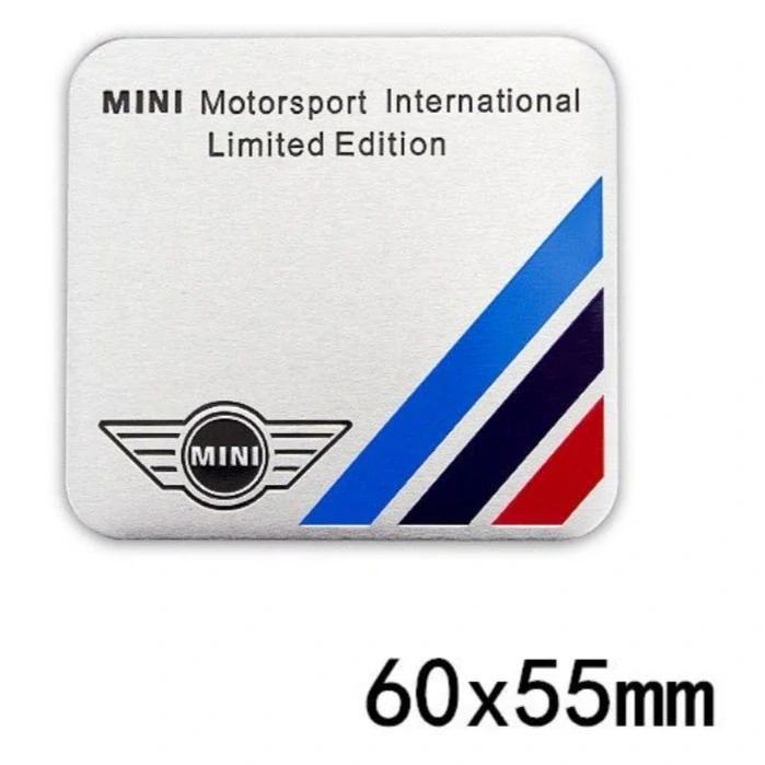 2x Samolepka 3D MINI Motorsport International Limited Edition, barva modrá/fialová/červená