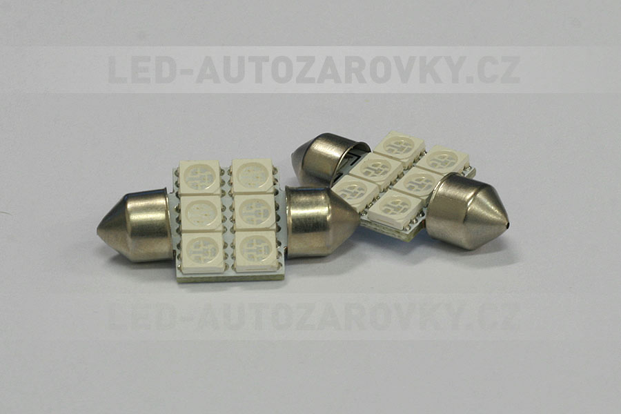 Sufitka modrá - Super Light, 6 SMD LED, 31mm