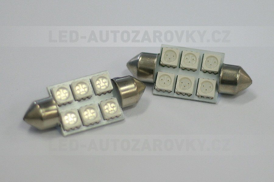 Sufitka červená - Super Light, 6 SMD LED, 36mm