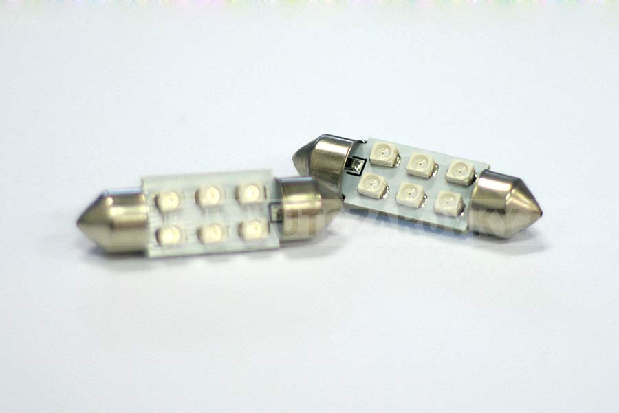 Sufitka červená - Super 6xSMD LED, 41mm