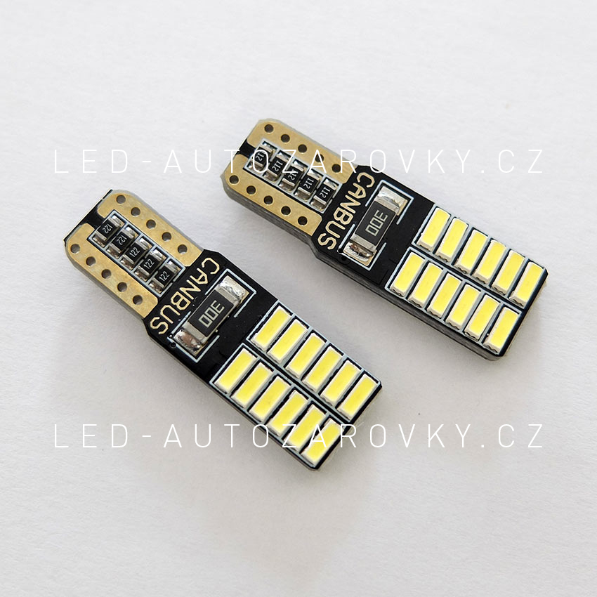 CAN-BUS bílá parkovací žárovka T10 (W5W) - plochá - 24xSMD, 1ks