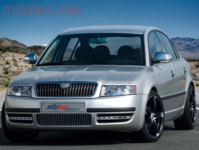 Lišty předního nárazníku, nerez - Škoda Superb I. Facelift