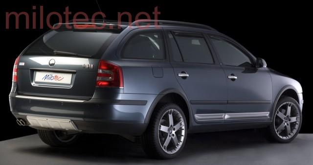 ALL-ROAD zadní díl nárazníku, stříbrný matný - Škoda Octavia II. Combi