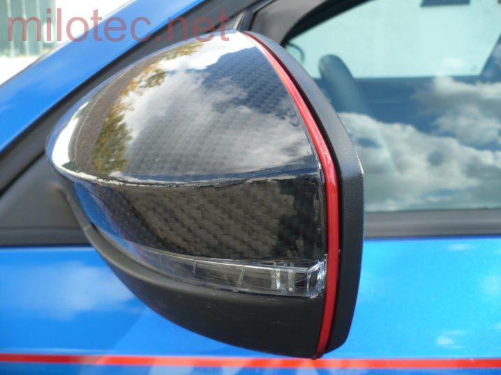 Design lišta zpětných zrcátek, červená - Škoda Fabia III.