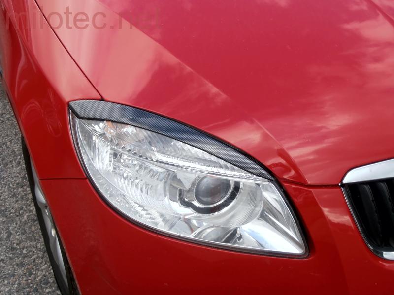 Kryty světlometů (mračítka), karbon - Škoda Fabia II.