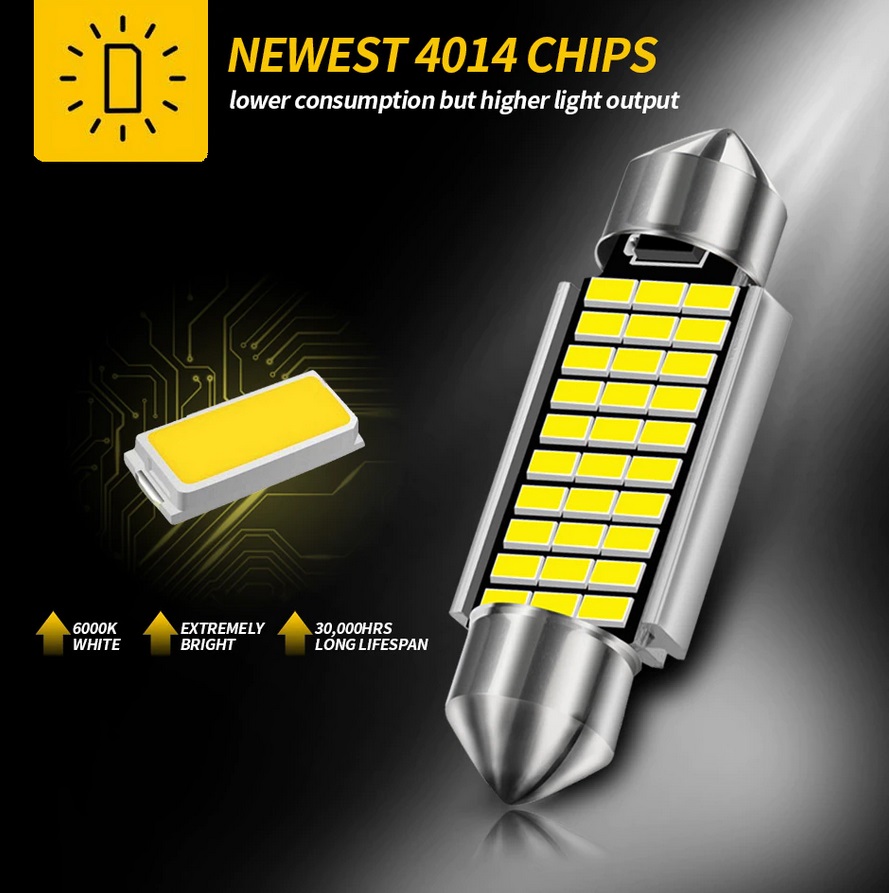 CANBUS sufitka bílá, 30 SMD, 39mm, 1ks