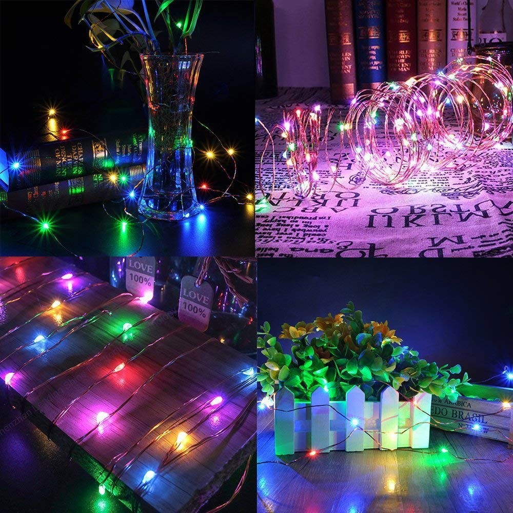 LED solární zahradní girlanda 10m - venkovní osvětlení, RGB 100 LED
