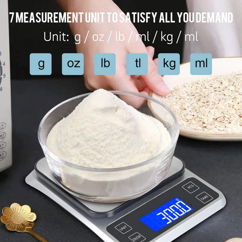 Kuchyňská digitální váha, do 10kg/1g, stříbrná