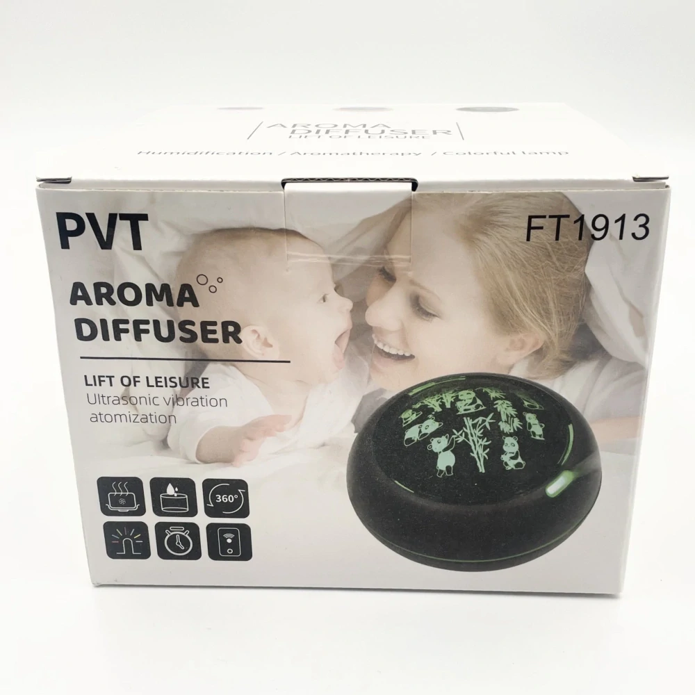 VÝPRODEJ - PTV USB černý aromadifuzér s dětskými barevnými motivy
