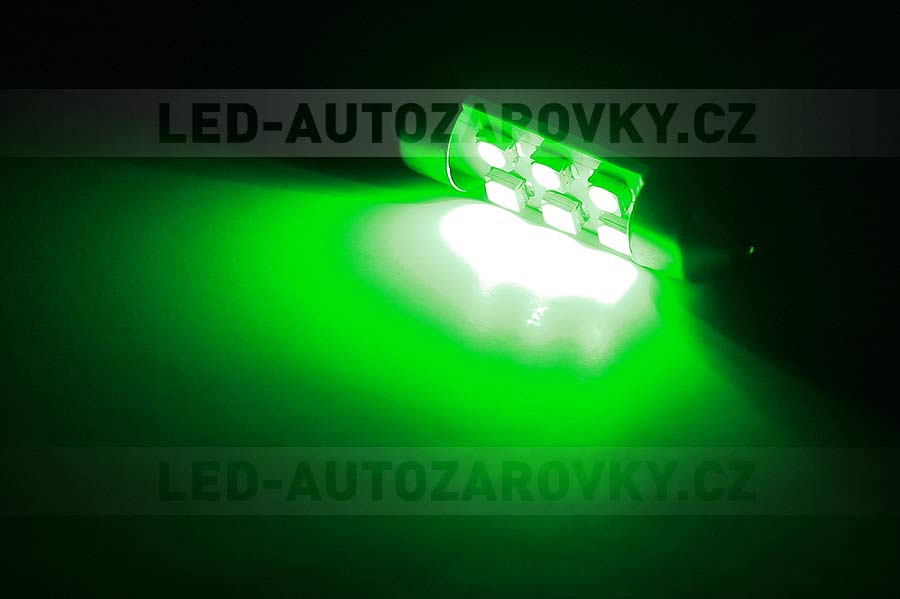 Sufitka zelená - Super 6xSMD LED, 41mm