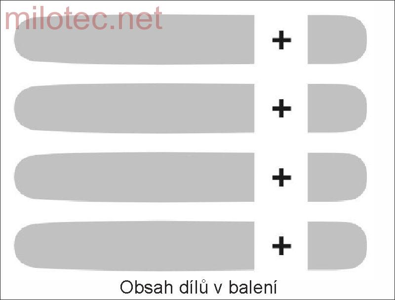 Kryty klik plné, nerez (4+4ks bez zámku) - Škoda Fabia II.