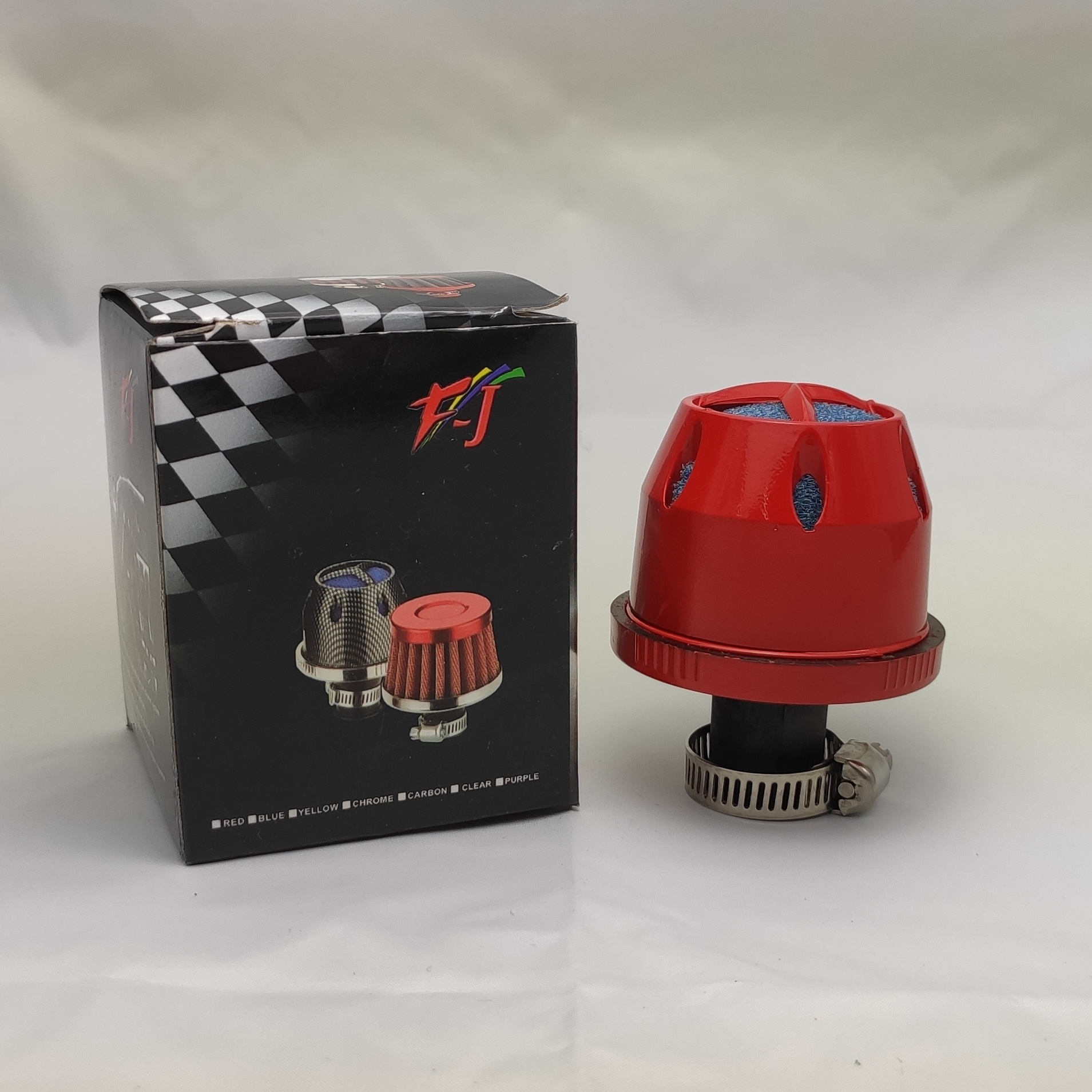 VÝPRODEJ - Universální vzduchový odfukový filtr - sportovní, barva červená